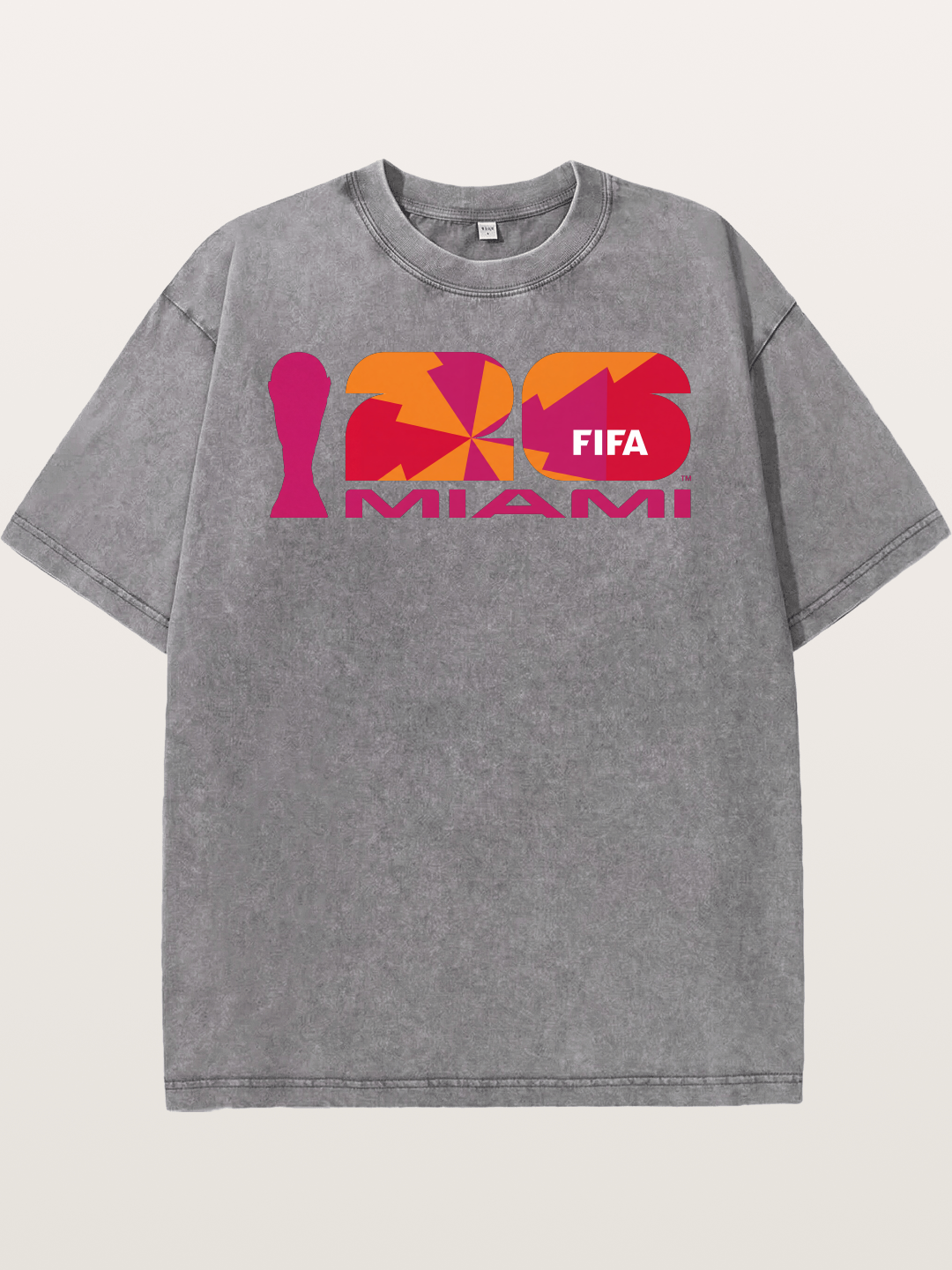 Miami WC 2026 Colorful Geometric Logo Washed T-shirt
