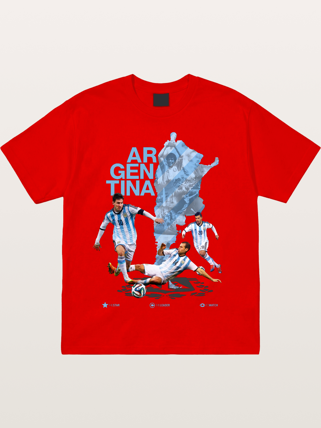 Argentina Soccer Legends Map Layout Cotton T-shirt