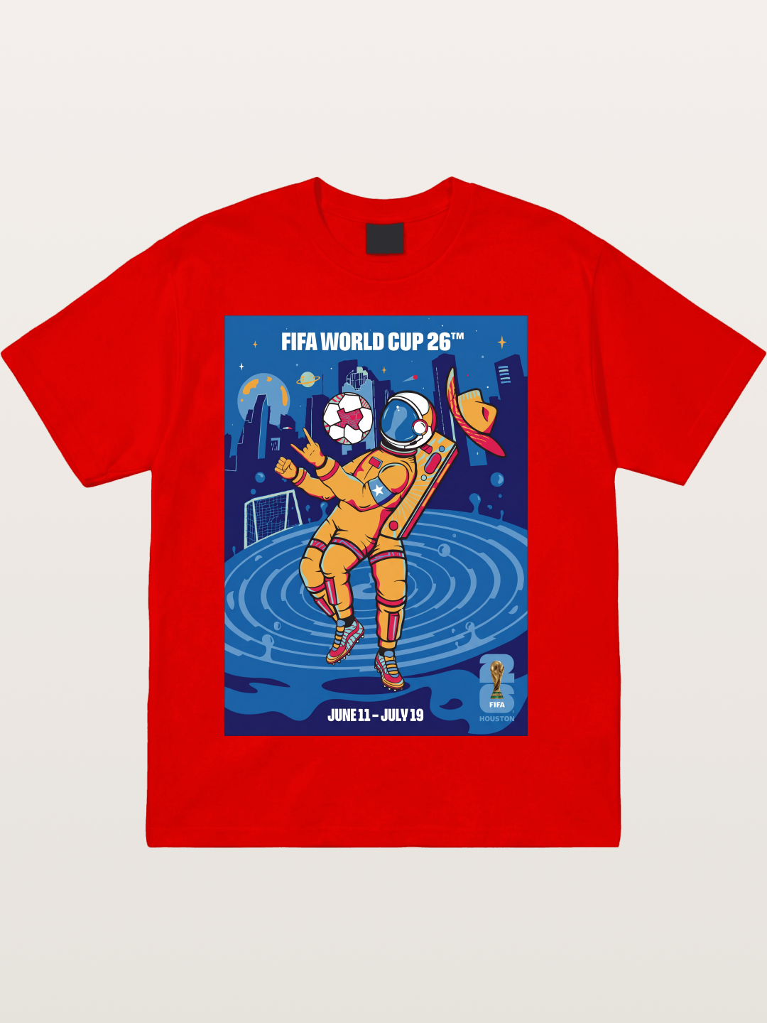WC 2026 Astronaut Soccer Player Cotton T-shirt