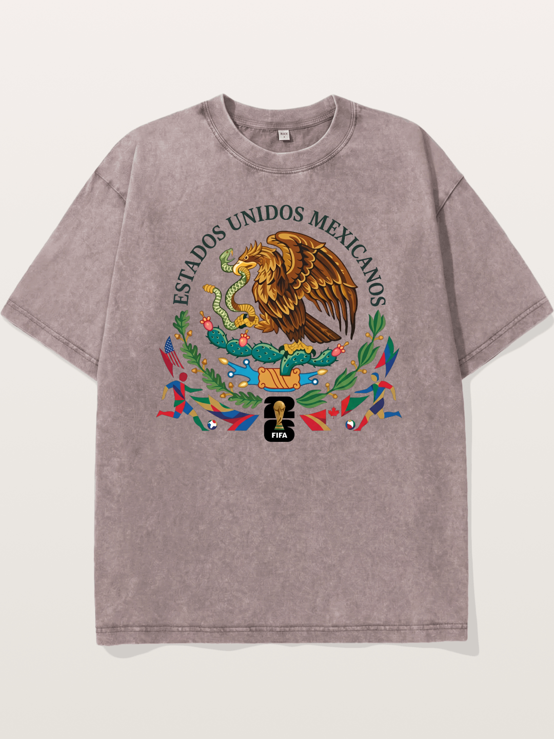 Mexican Eagle World Cup Art Washed T-shirt