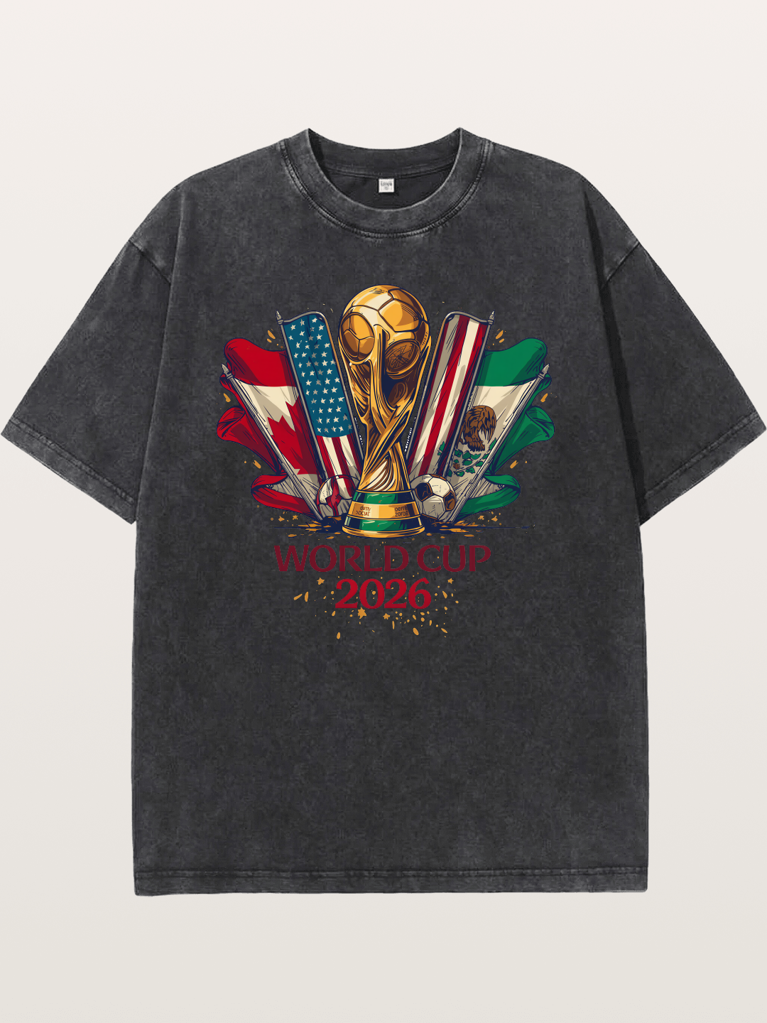 2026 WC World Flags Poster Washed T-shirt