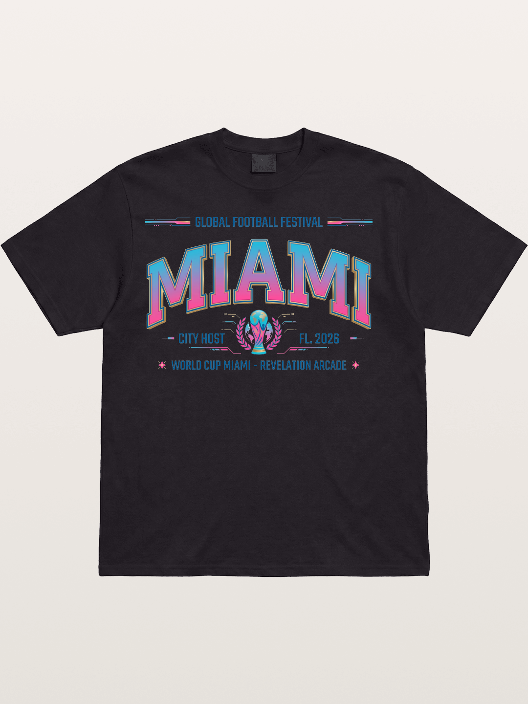 Miami 2026 WC Ombre Typography Cotton T-shirt