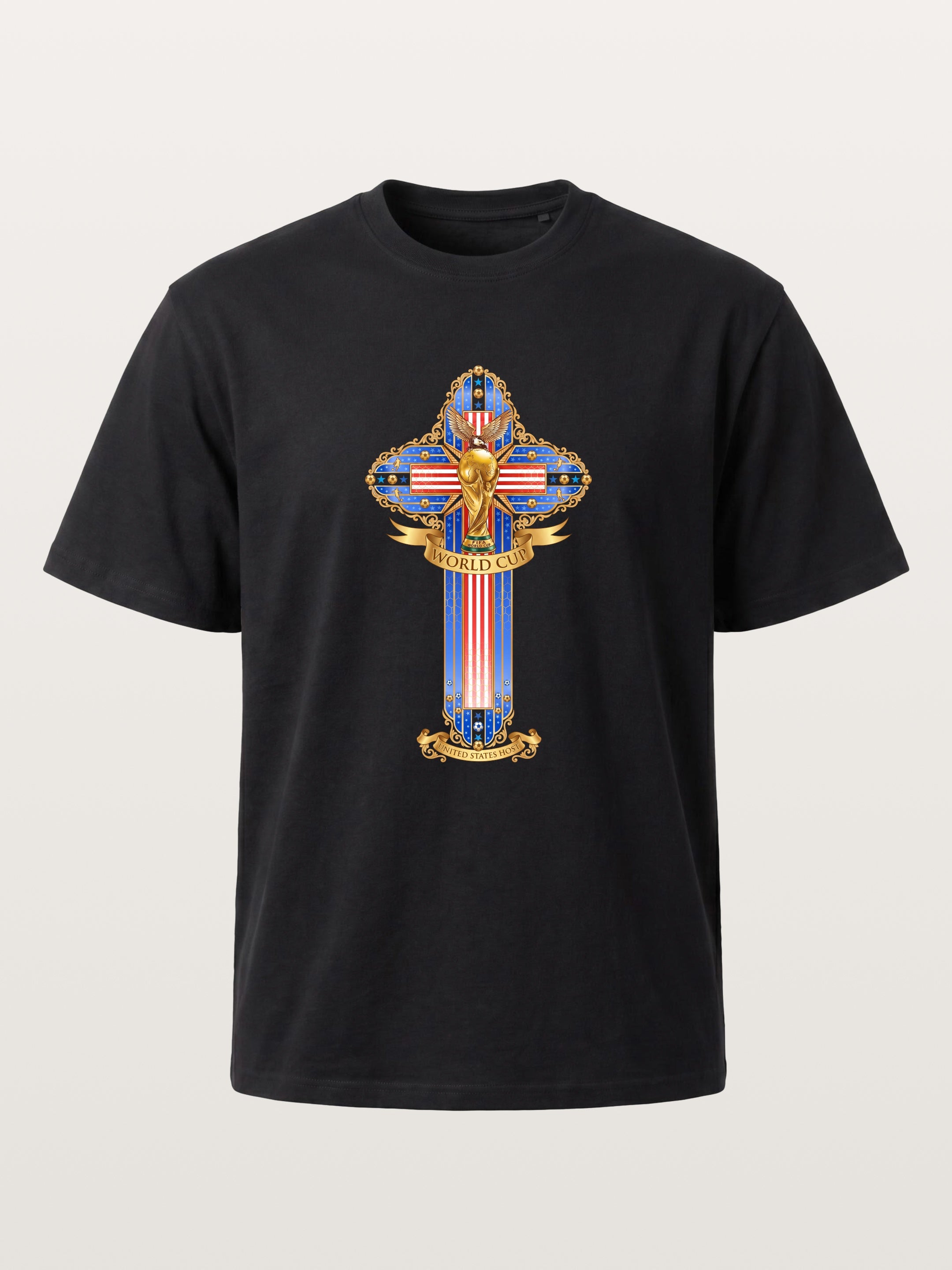 USA Cross World Cup Trophy Card Gildan T-shirt