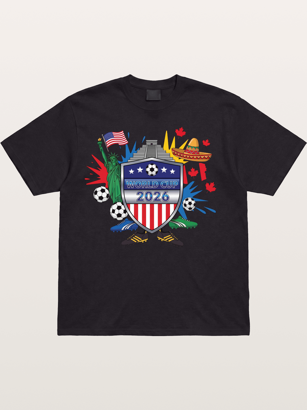 USA Mexico Canada WC Shield Cotton T-shirt