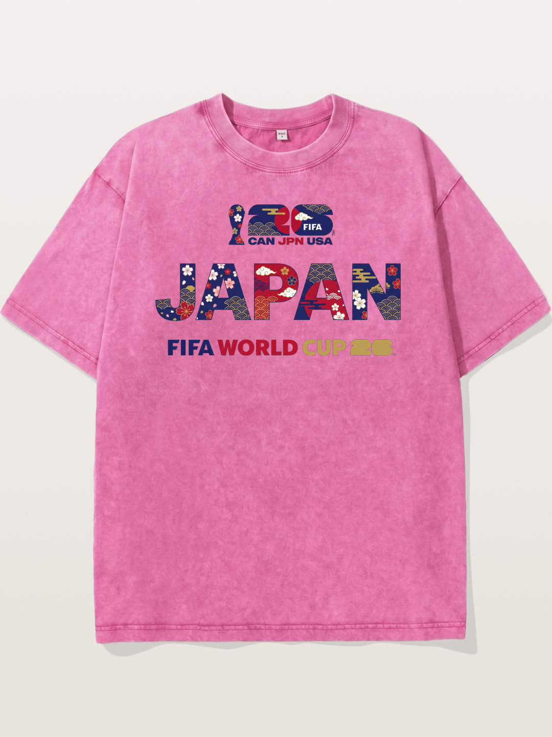 2026 World Cup Japan Sakura Typo Washed T-shirt