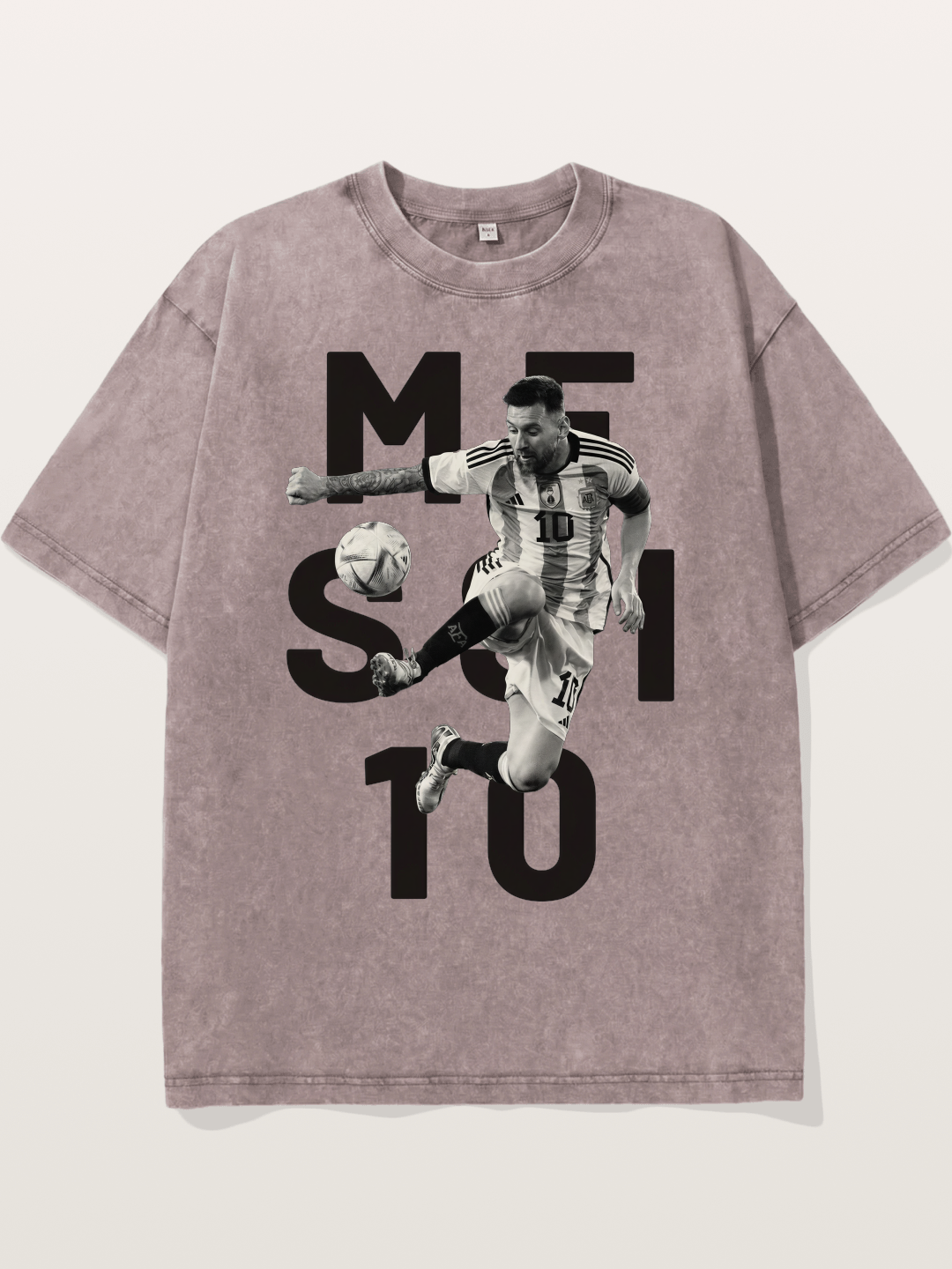 Messi 10 Action Print Washed T-shirt
