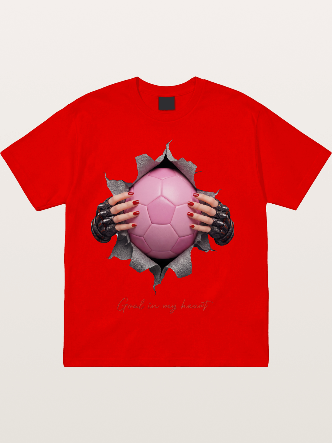 Pink Soccer Goal In My Heart Cotton T-shirt