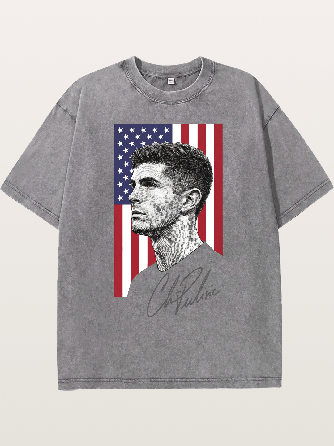 Christian Pulisic US Flag Backdrop Washed T-shirt