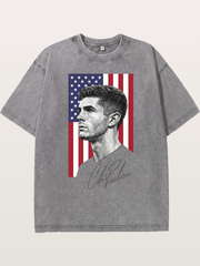 Christian Pulisic US Flag Backdrop Washed T-shirt