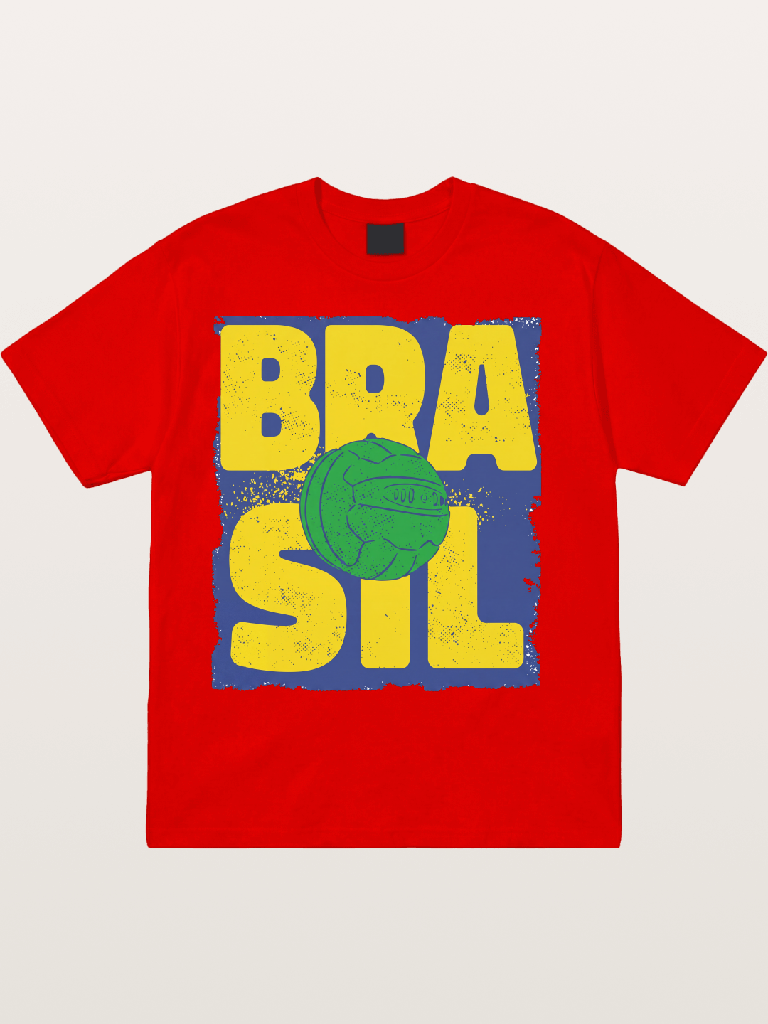 Grunge Brazil Soccer Text Card Cotton T-shirt