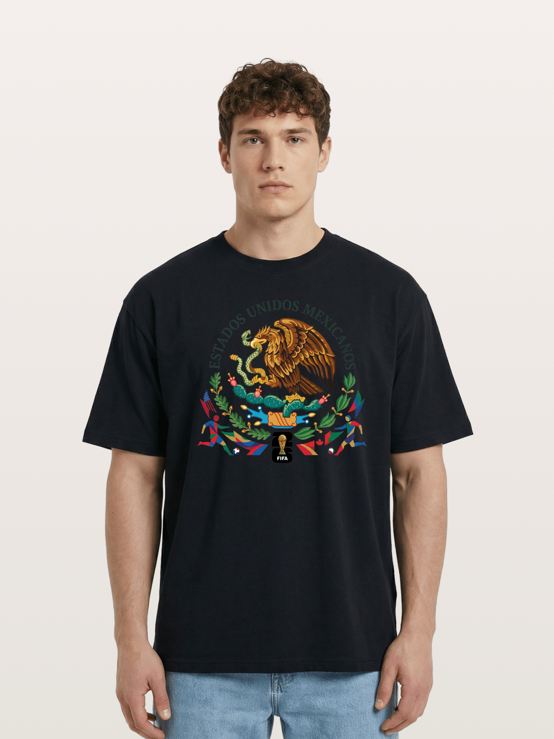 Mexican Eagle World Cup Art Cotton T-shirt