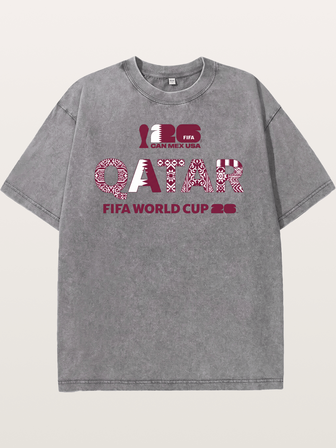 Qatar 2026 Geometric Ornament Art Washed T-shirt