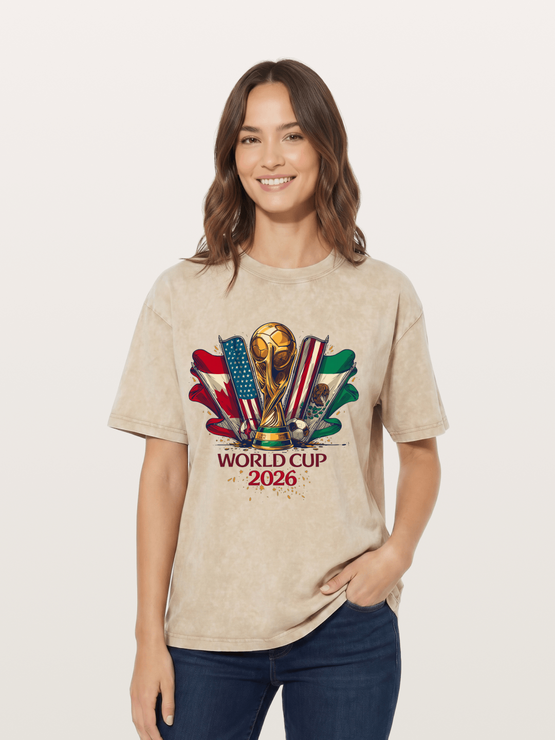 2026 WC World Flags Poster Washed T-shirt