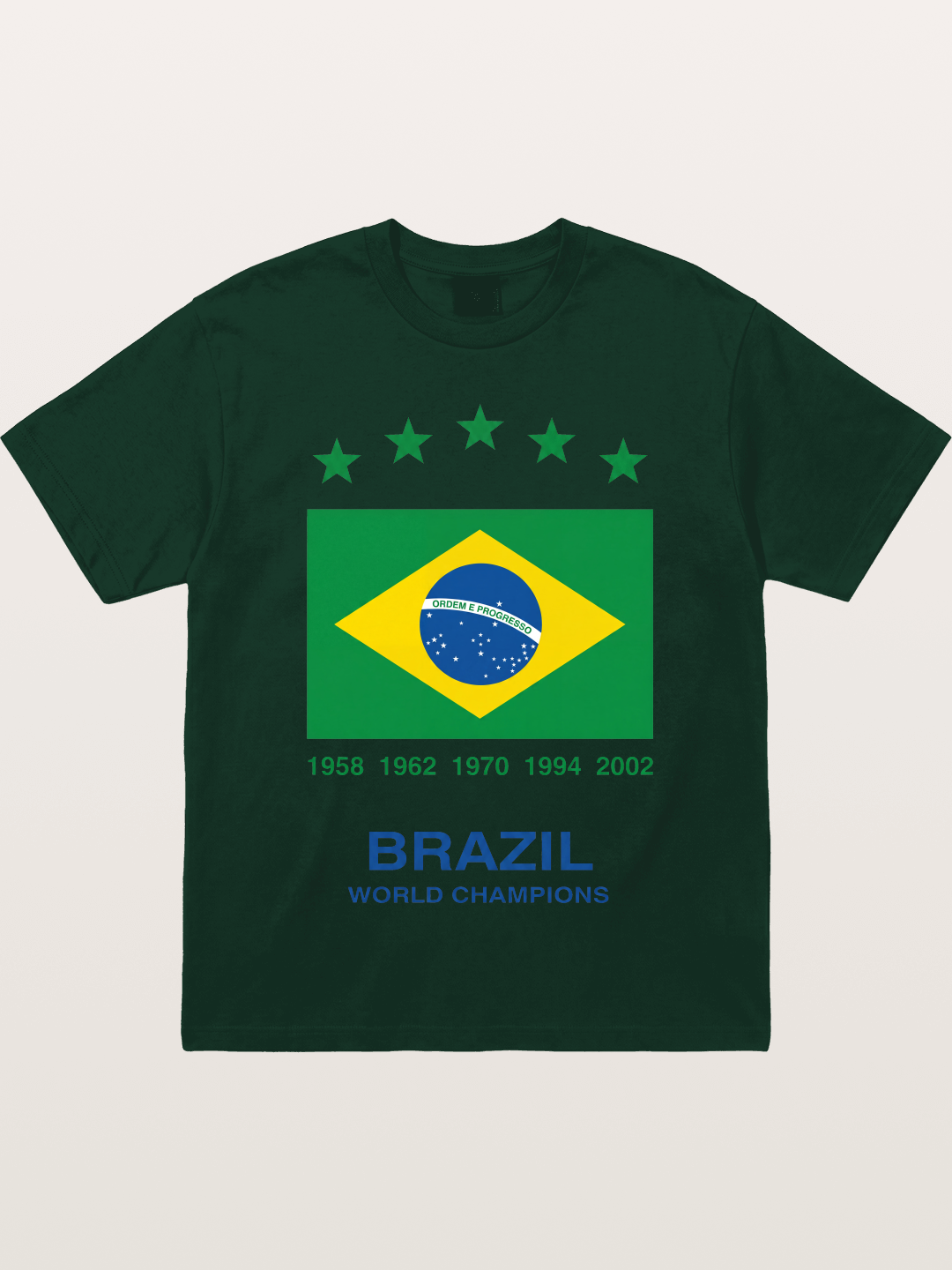 Brazil World Champions Flag Card Gildan T-shirt