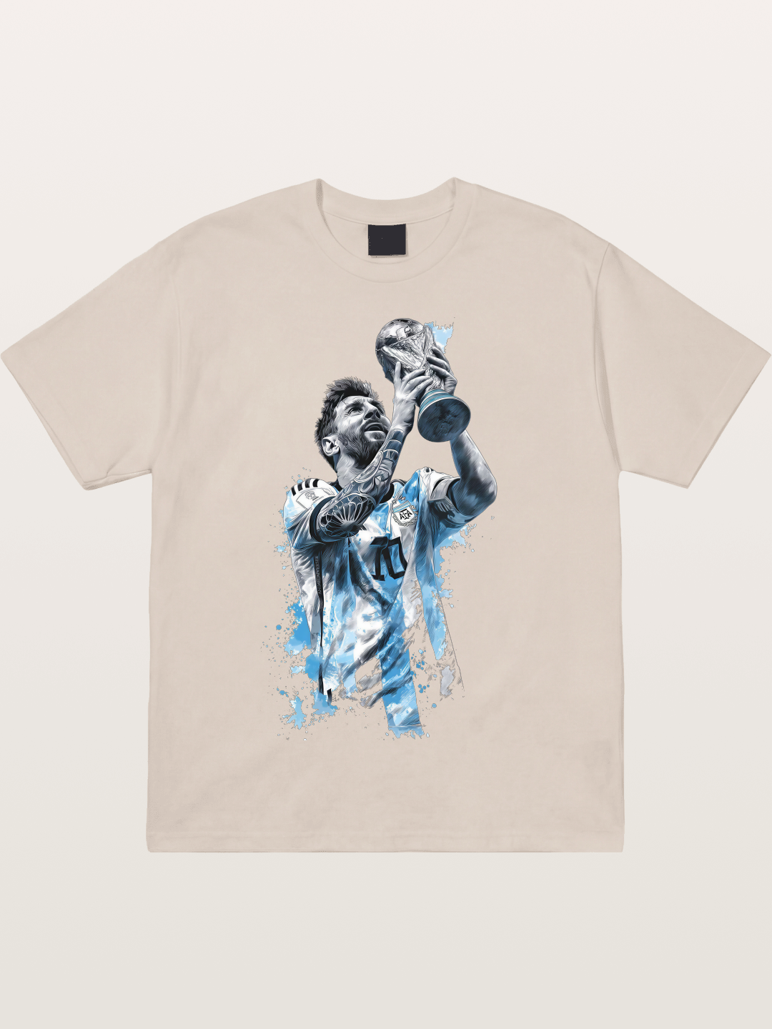 Messi WC Trophy Watercolor Cotton T-shirt