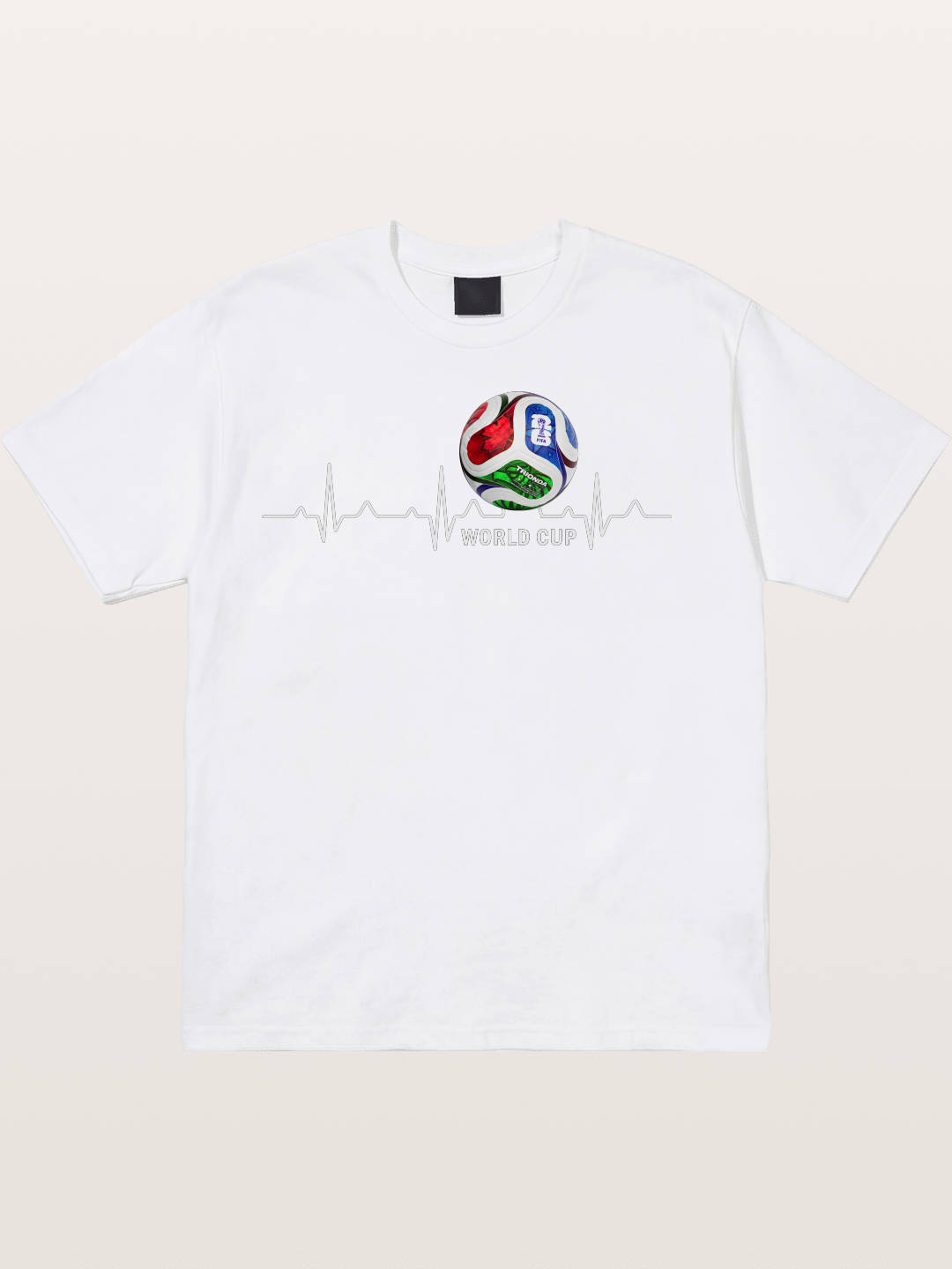 World Cup Soccer Heartbeat Graphic Cotton T-shirt