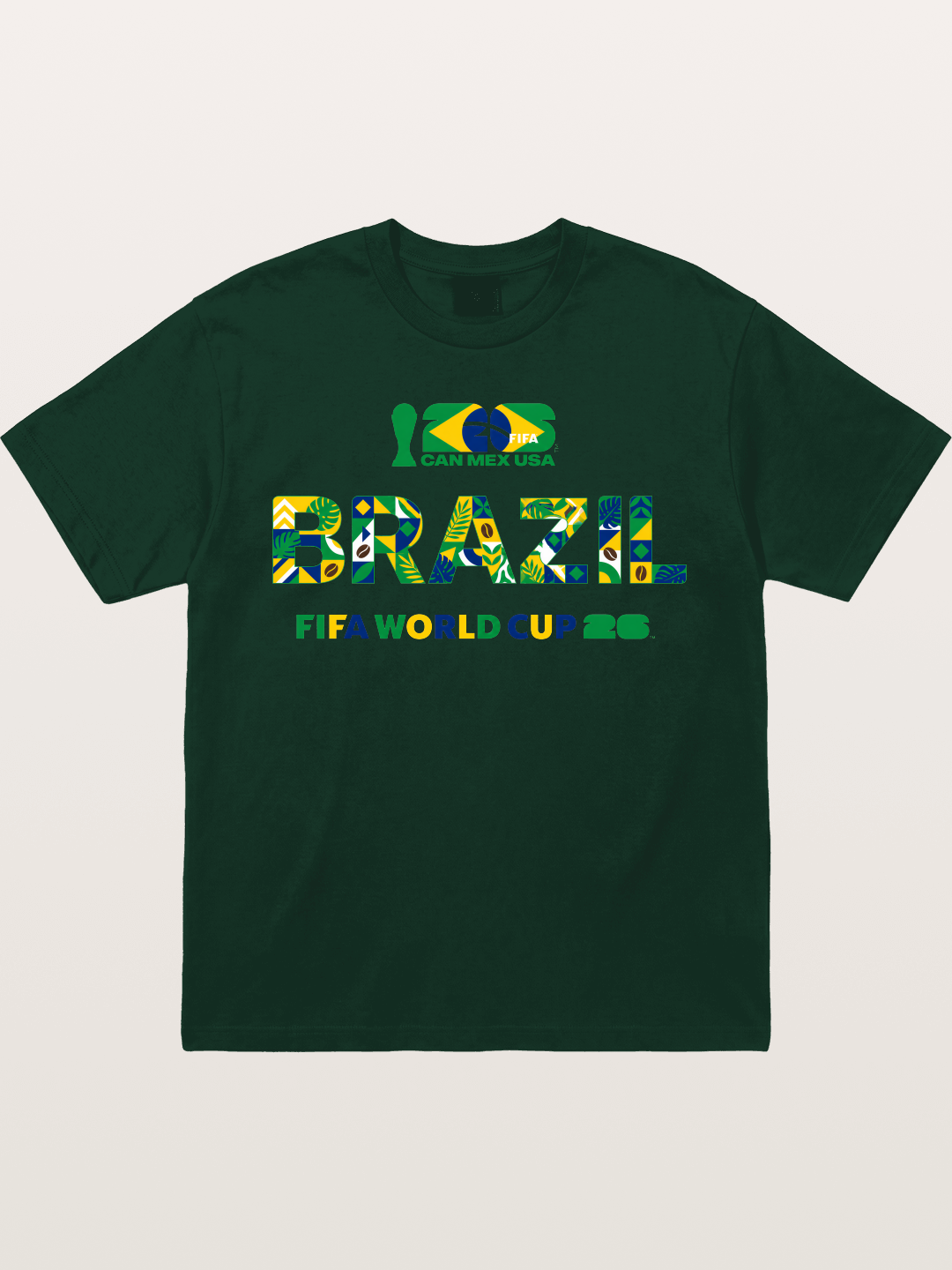 Brazil 2026 Floral Pattern Art Gildan T-shirt