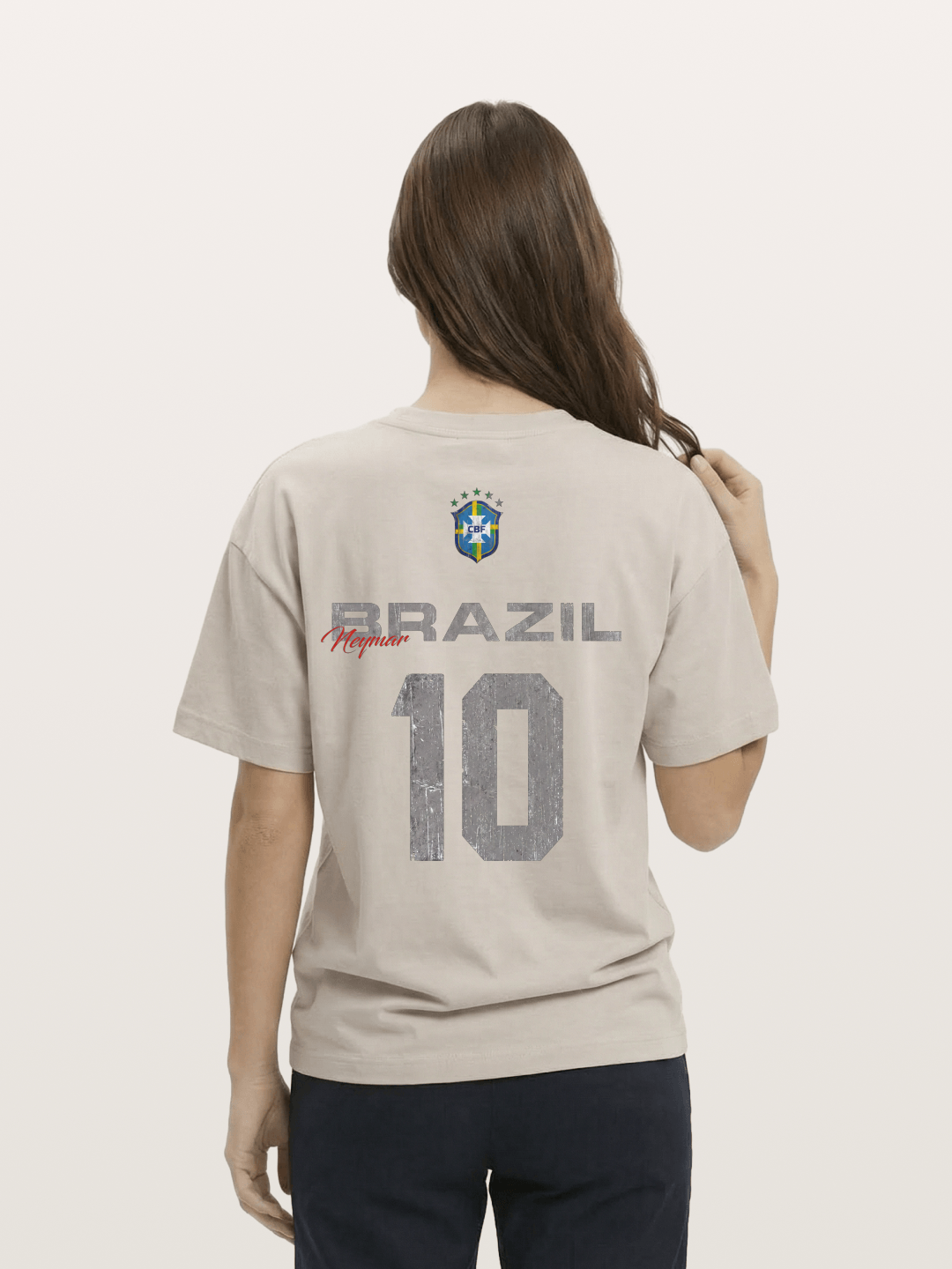 Brazil Neymar 10 Vintage Cotton T-shirt