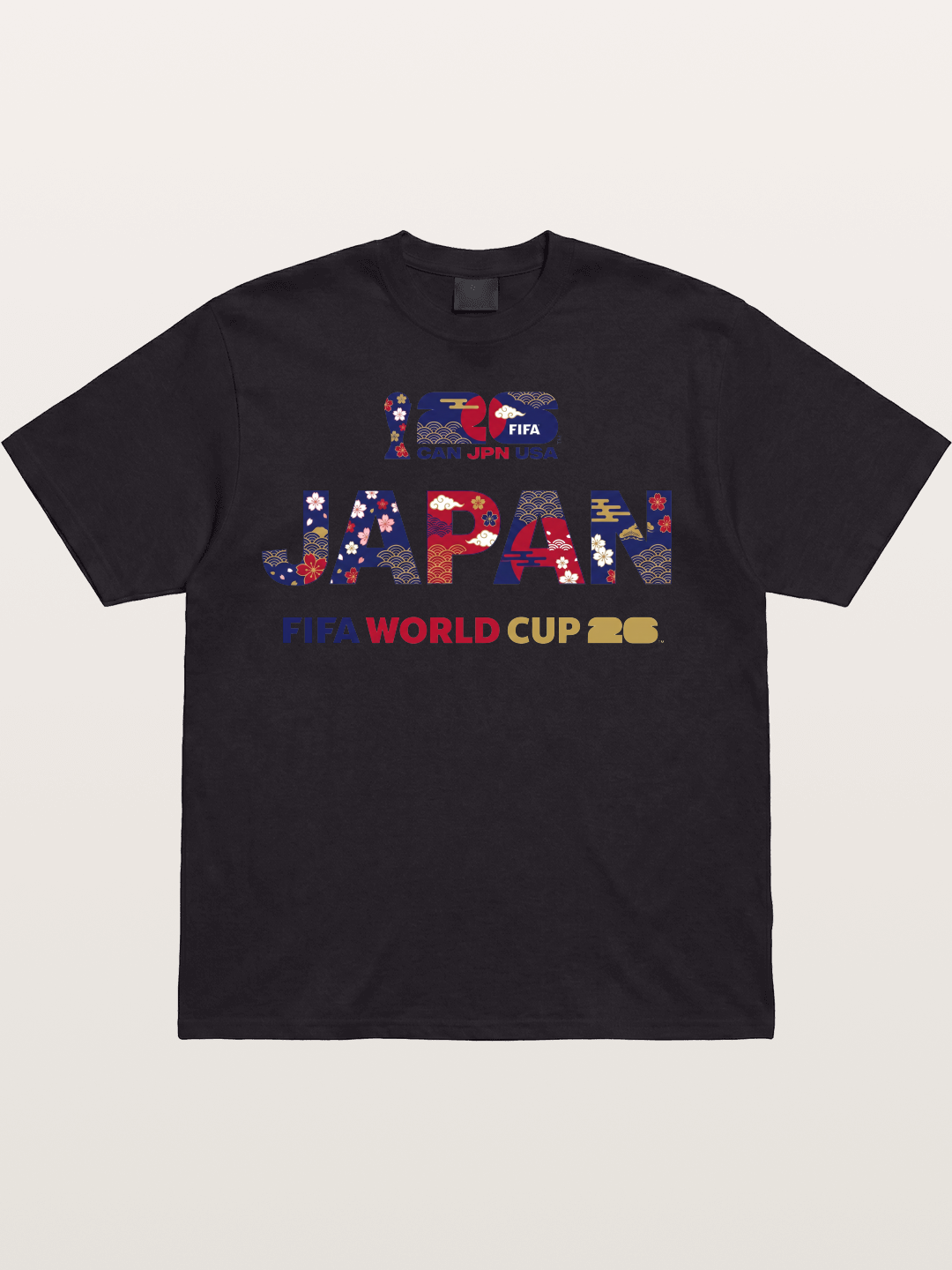 2026 World Cup Japan Sakura Typo Cotton T-shirt