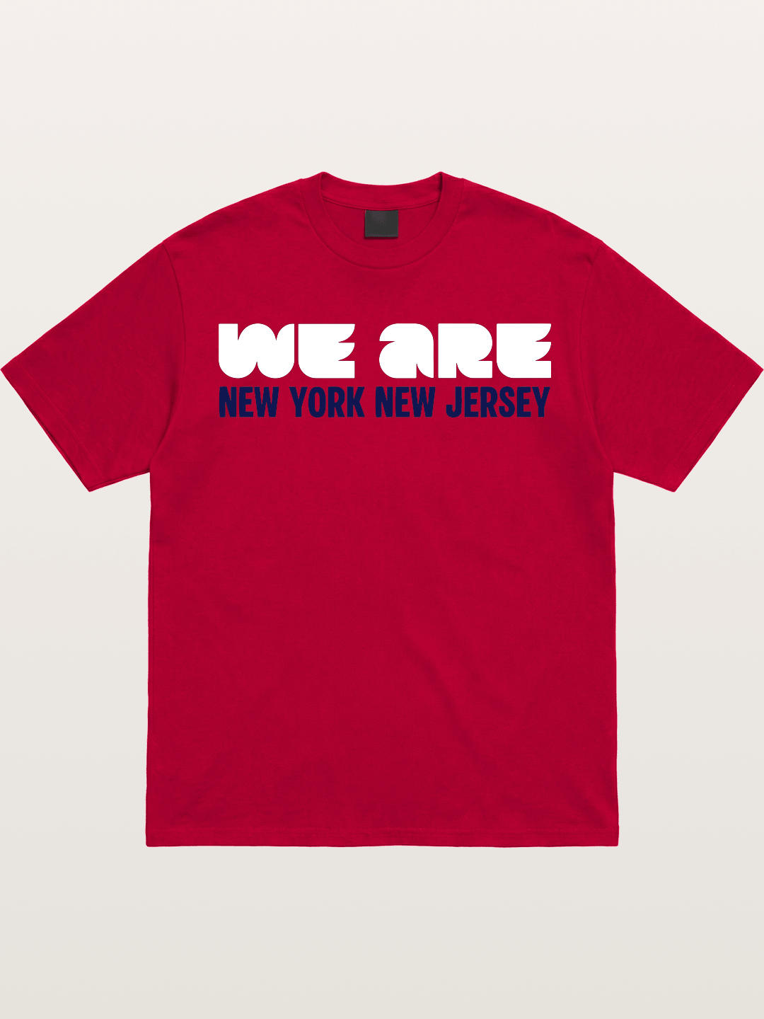 New York New Jersey Navy Typo Gildan T-shirt