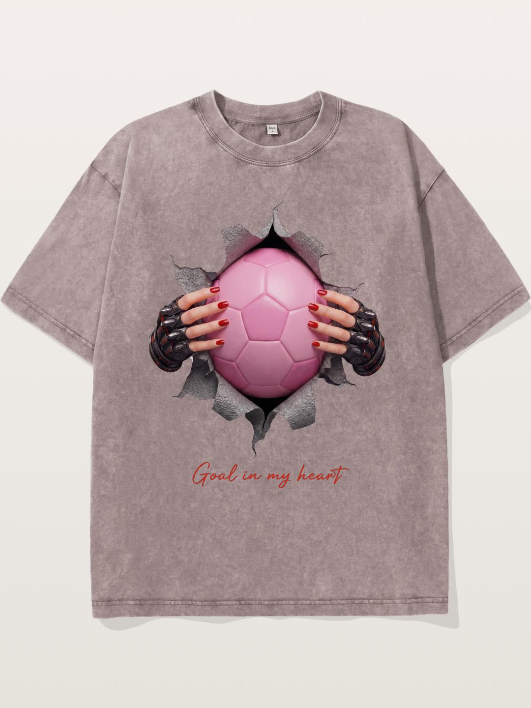 Pink Soccer Goal In My Heart Washed T-shirt