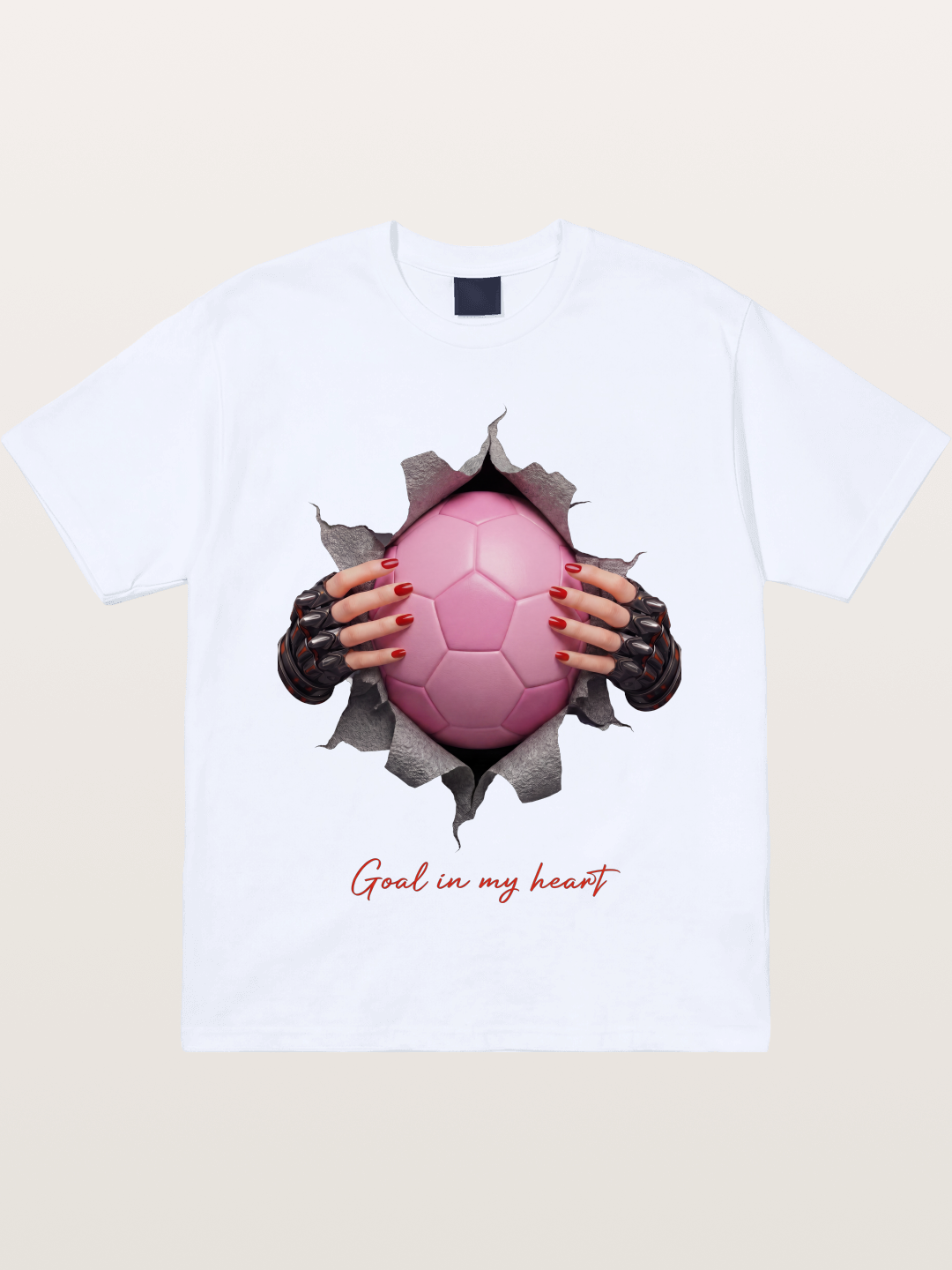 Pink Soccer Goal In My Heart Gildan T-shirt