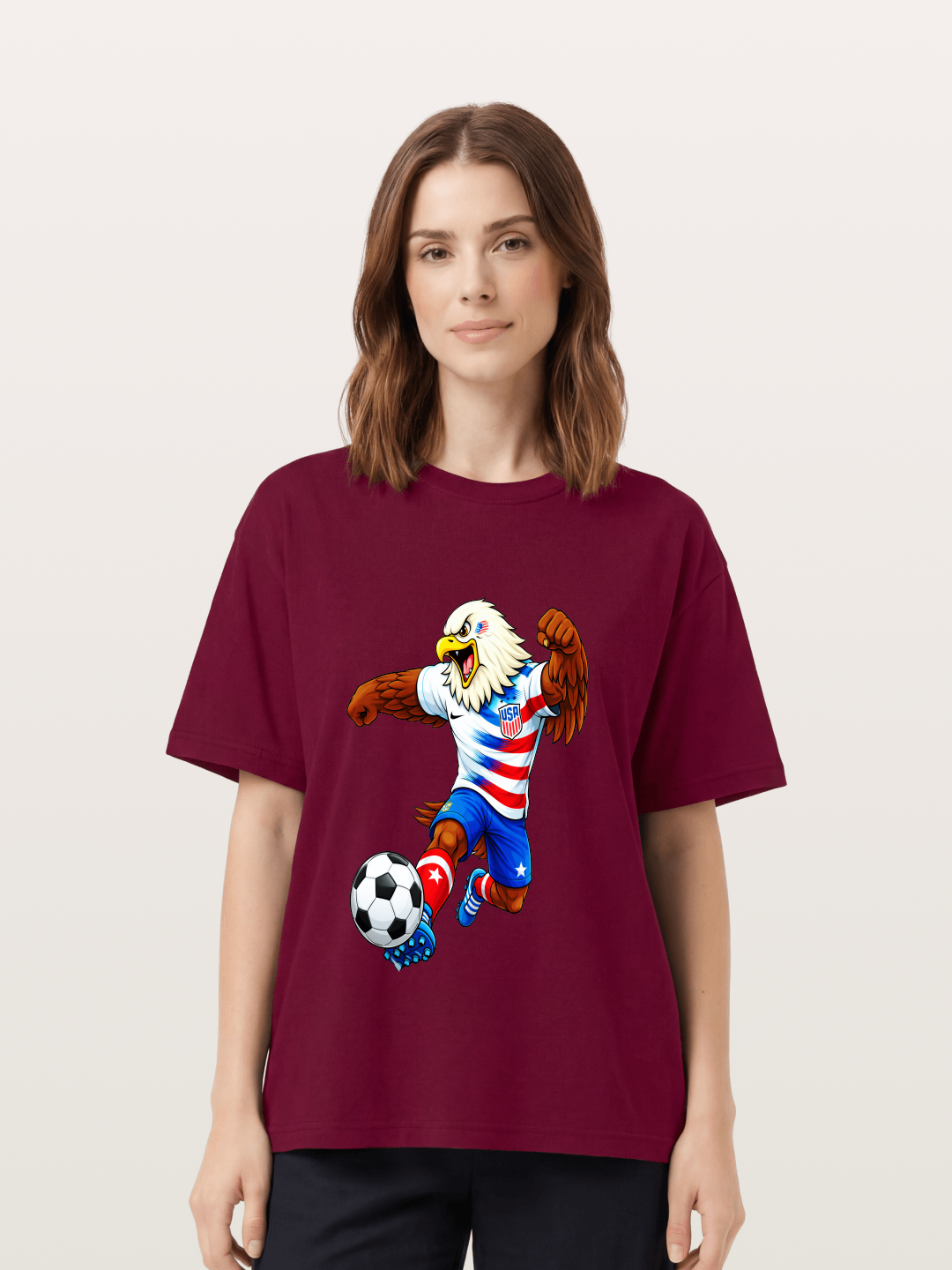 USA Eagle Mascot Soccer Graphic Gildan T-shirt