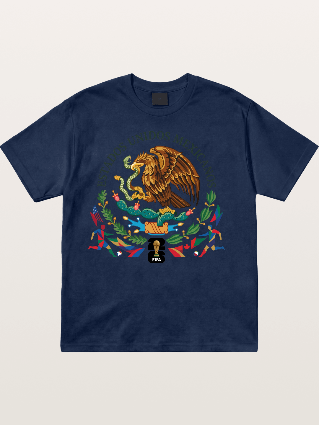 Mexican Eagle World Cup Art Cotton T-shirt