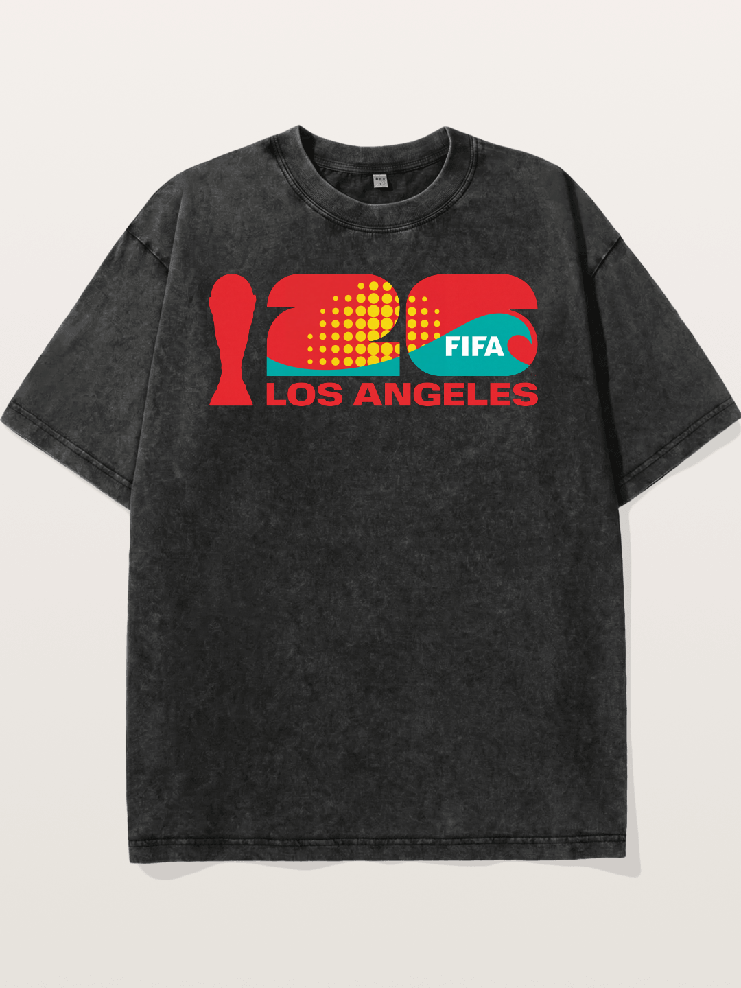 LA WC 2026 Geometric Dot Logo Washed T-shirt
