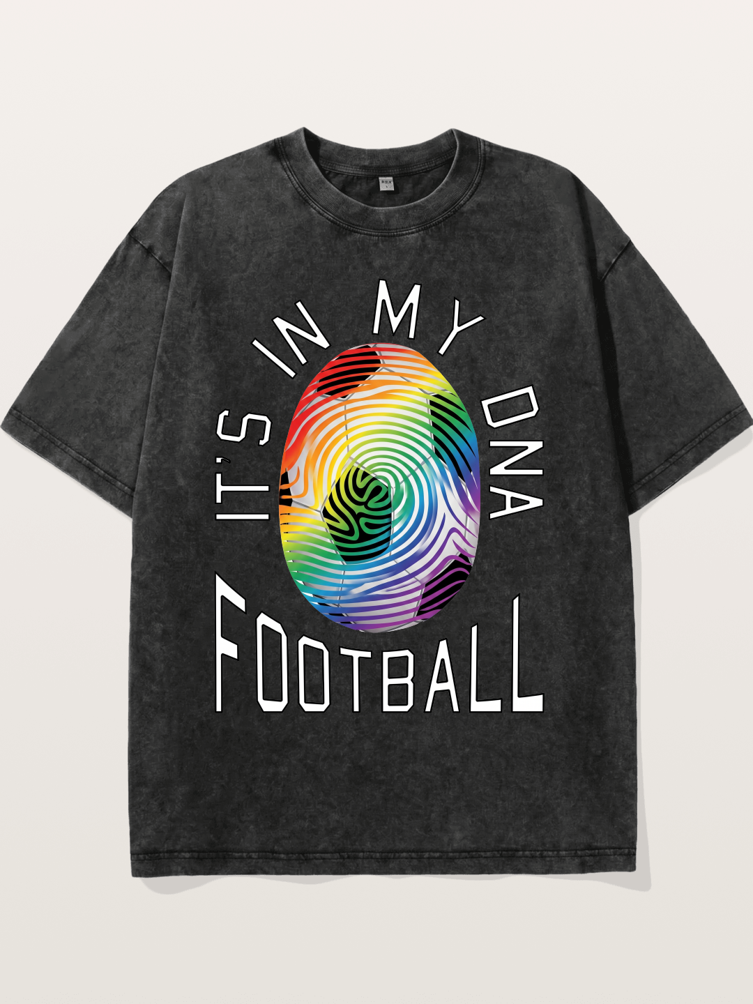 Football DNA Rainbow Print Washed T-shirt