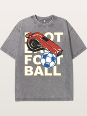 Retro Whistle Football Art Washed T-shirt