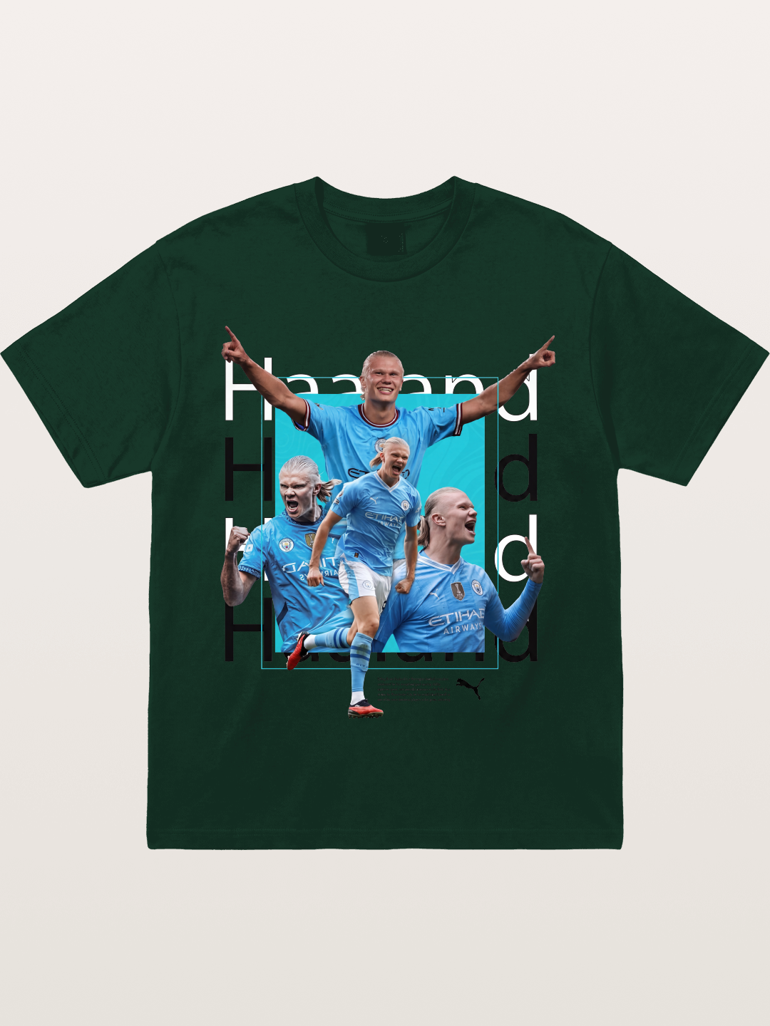 Haaland Typography Collage Art Gildan T-shirt