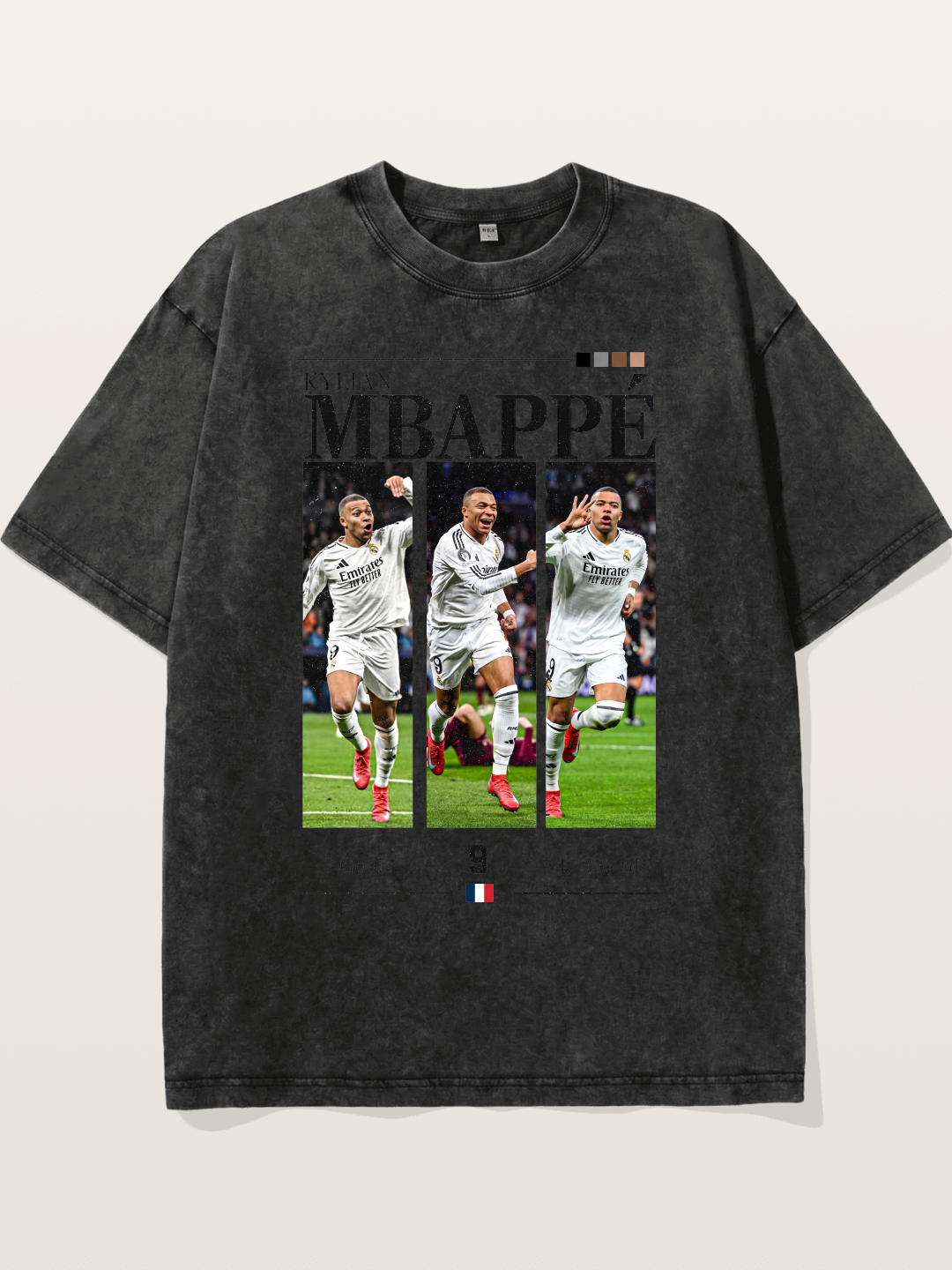 Mbappe Match Moment Collage Washed T-shirt