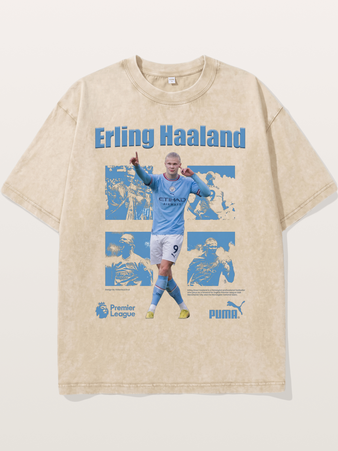 Haaland Premier League Poster Washed T-shirt