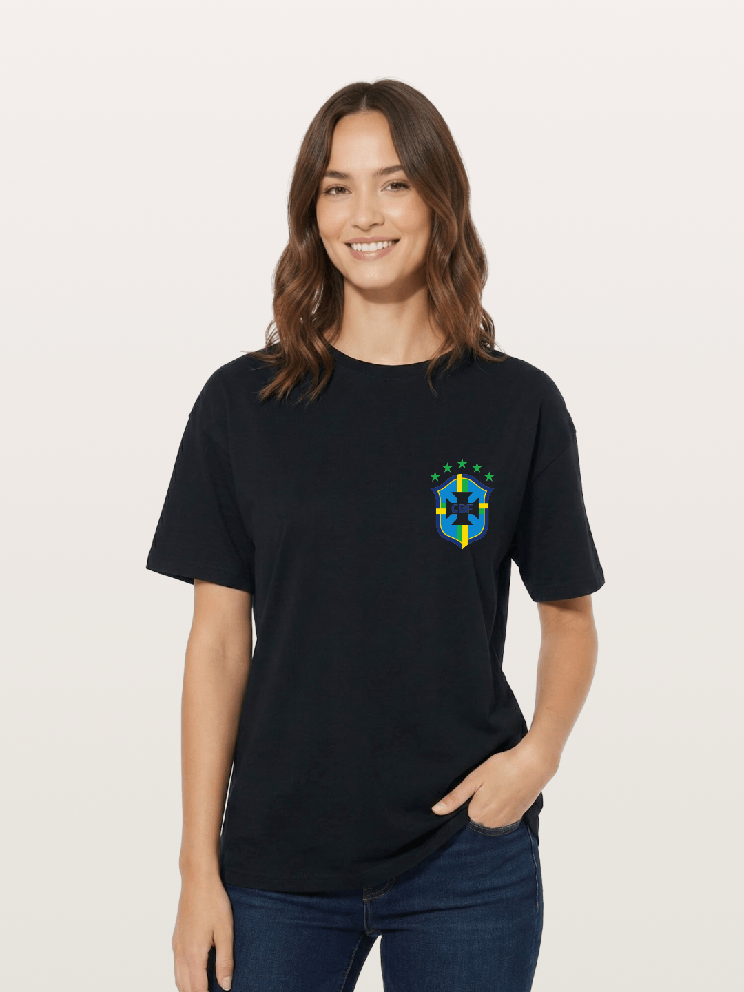 Brazil CBF Five Stars Shield Cotton T-shirt