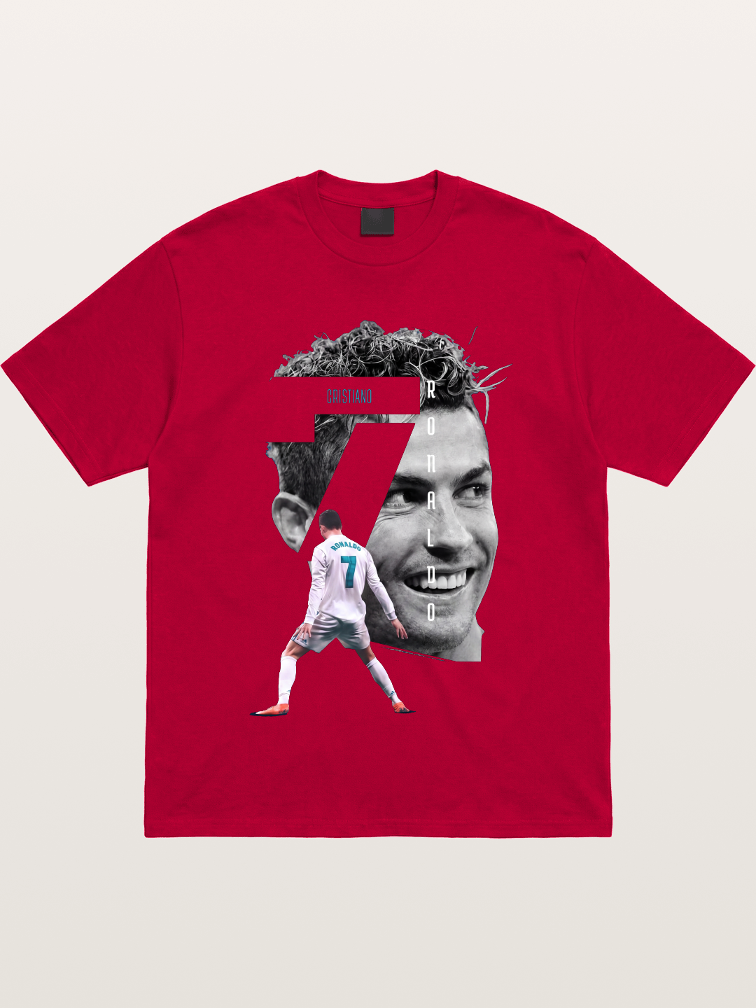 Cristiano Ronaldo 7 Number Montage Gildan T-shirt