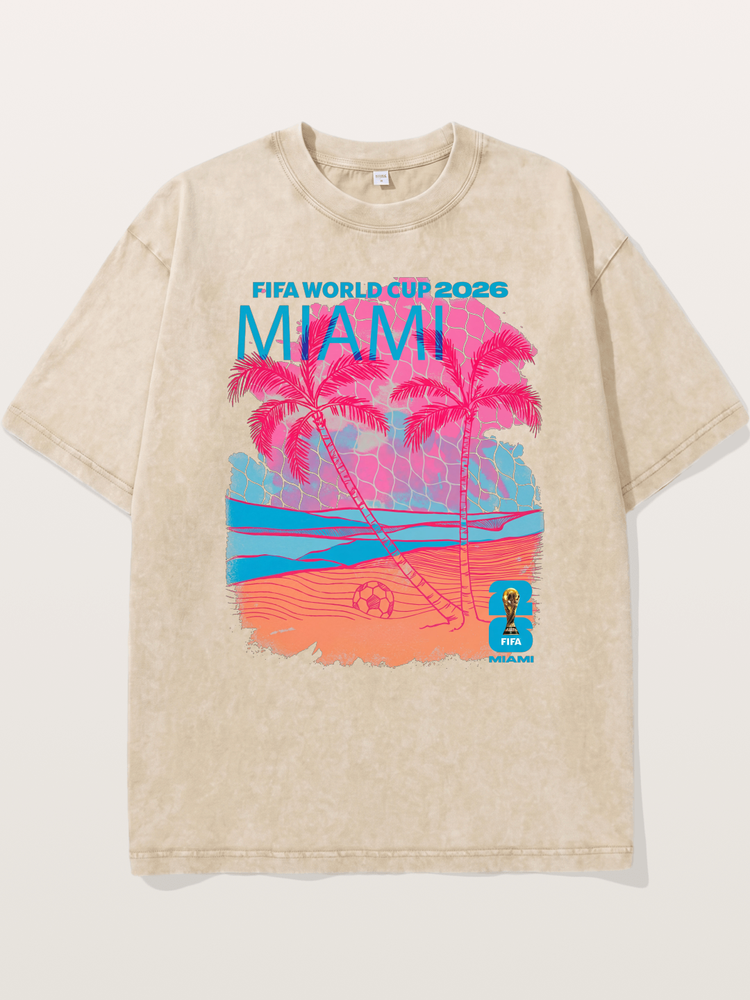 Miami WC 2026 Tropical Sunset Beach Washed T-shirt