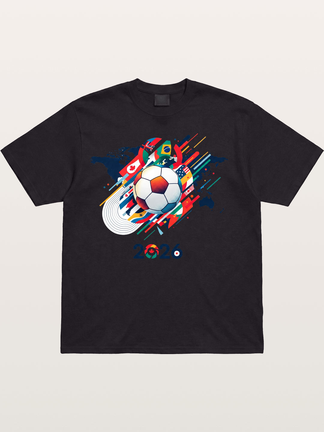 World Cup 2026 Global Flags Print Cotton T-shirt
