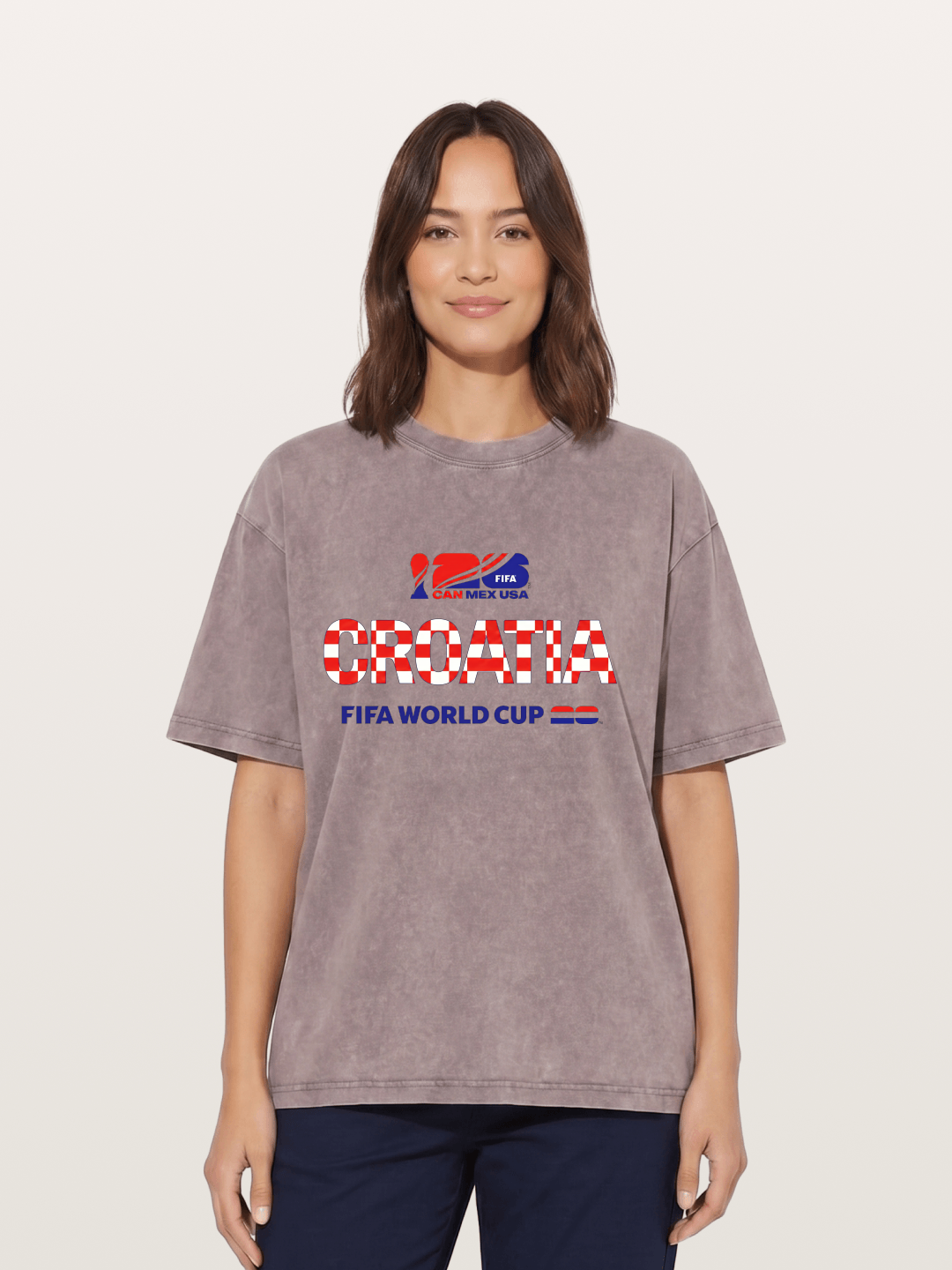 Croatia 2026 World Cup Typo Washed T-shirt