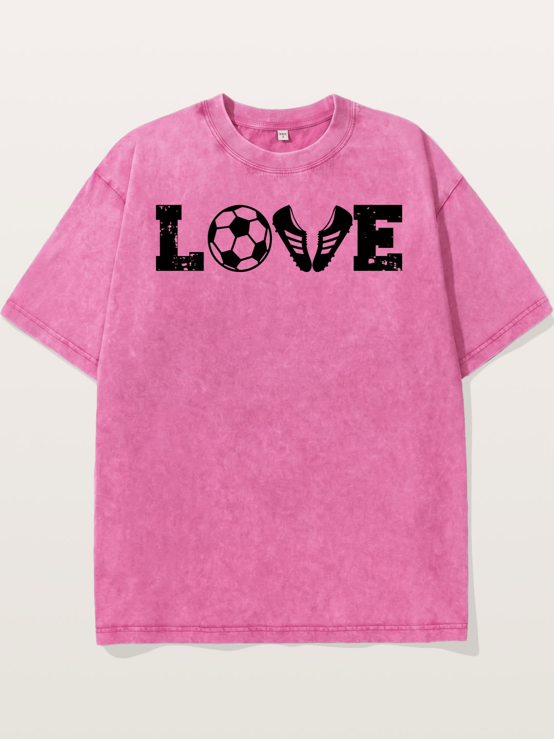 Soccer Love Wordmark With Cleats Washed T-shirt