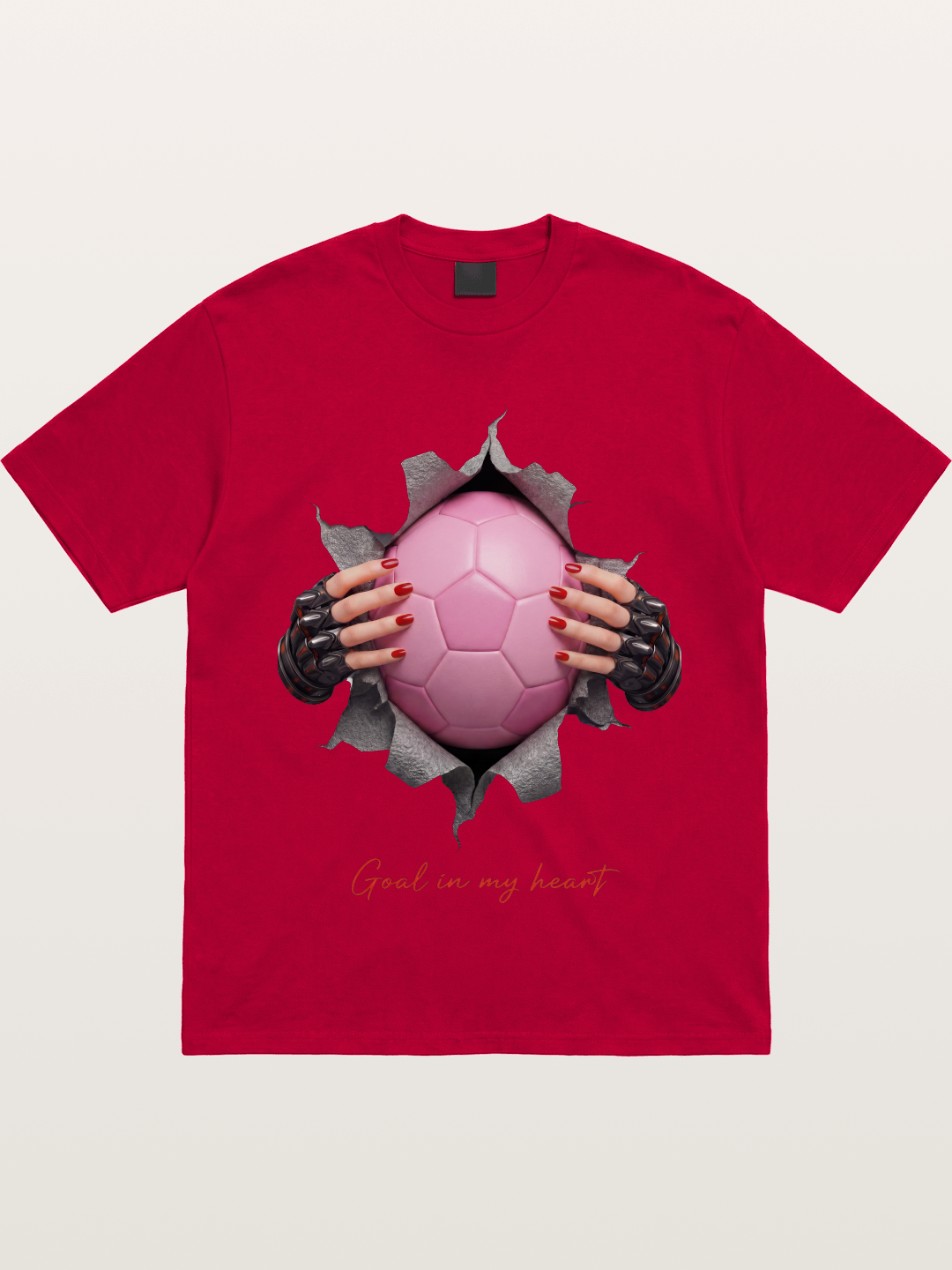 Pink Soccer Goal In My Heart Gildan T-shirt