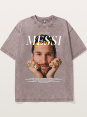Messi GOAT Champion Rings Washed T-shirt