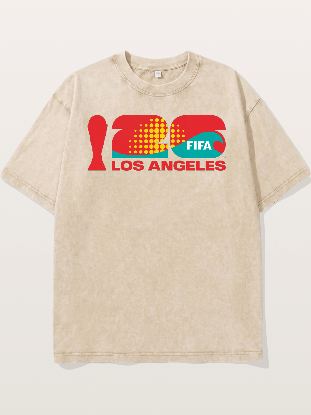 LA WC 2026 Geometric Dot Logo Washed T-shirt