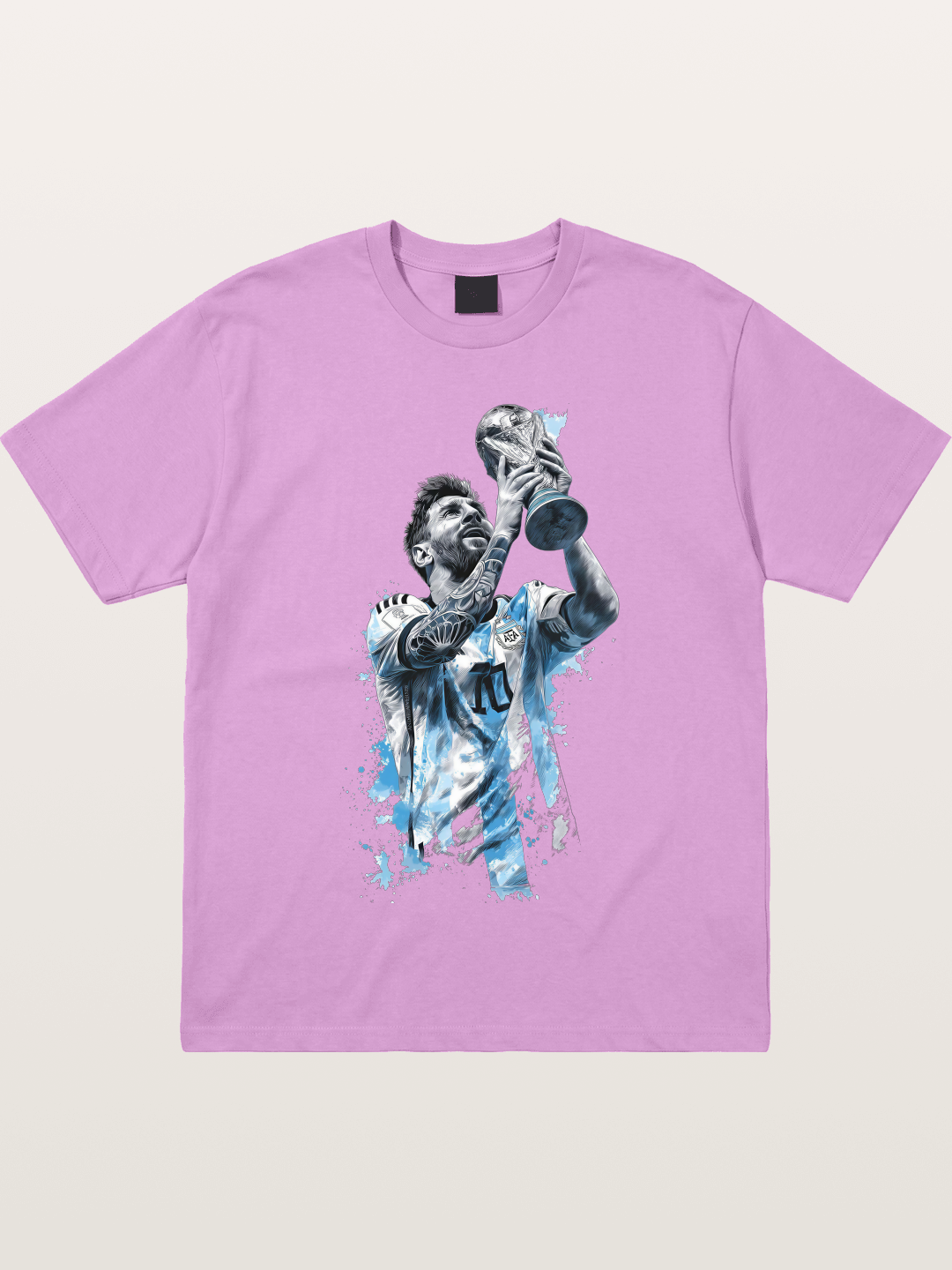 Messi WC Trophy Watercolor Gildan T-shirt