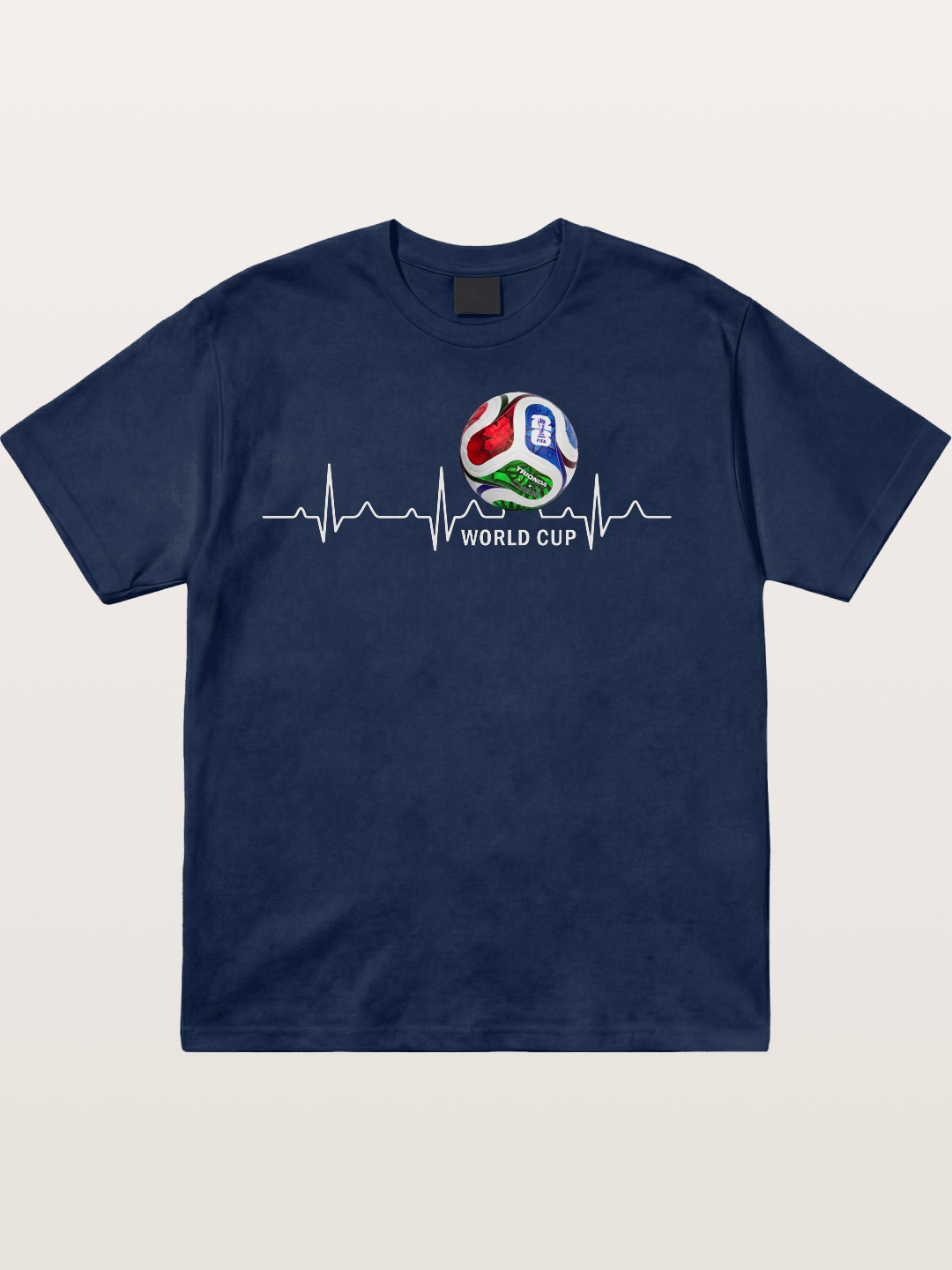 World Cup Soccer Heartbeat Graphic Cotton T-shirt