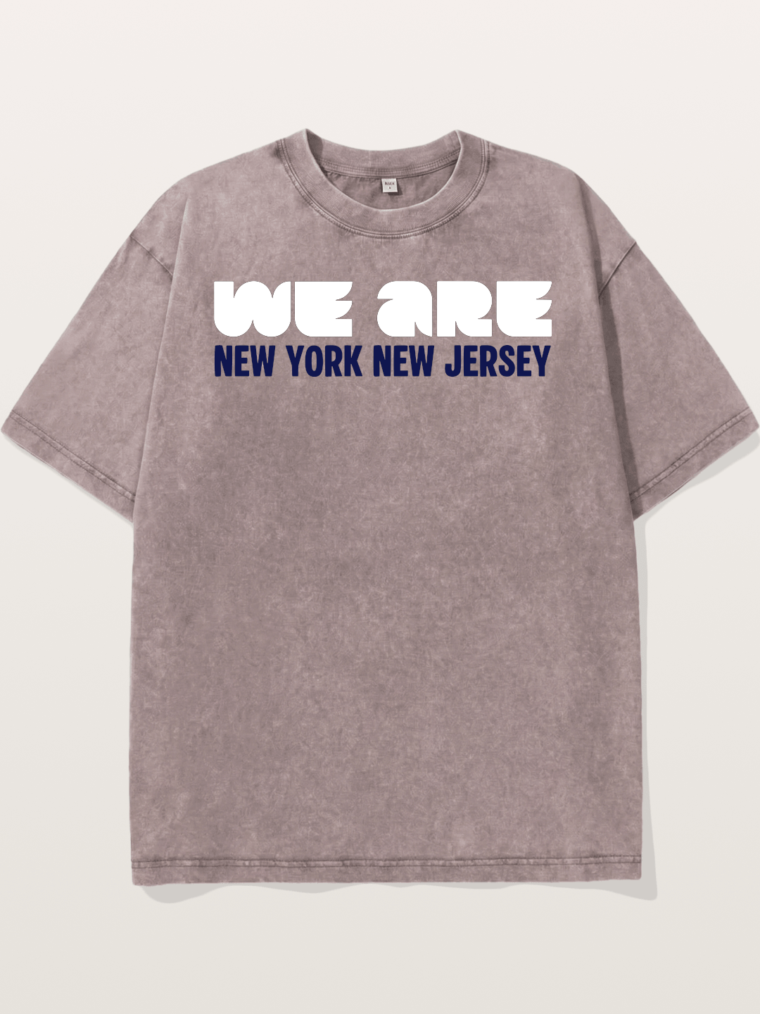 New York New Jersey Navy Typo Washed T-shirt