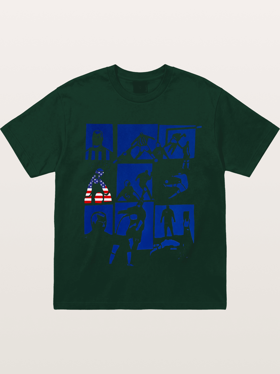 USA Soccer Player Silhouette Grid Gildan T-shirt