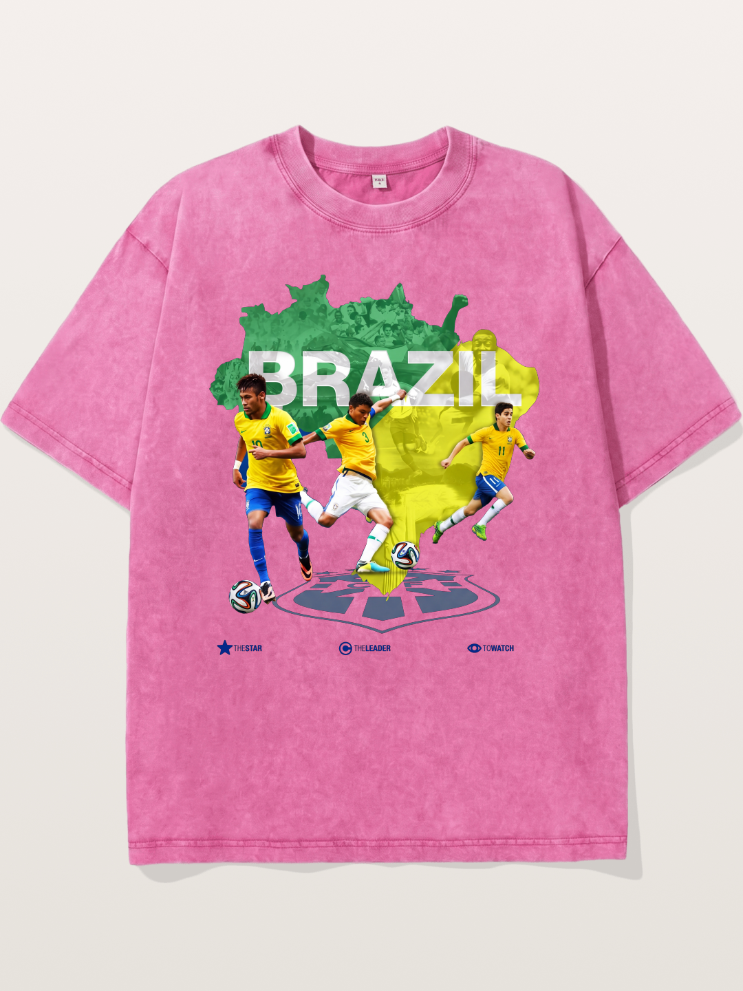 Brazil National Team Stars Collage Washed T-shirt