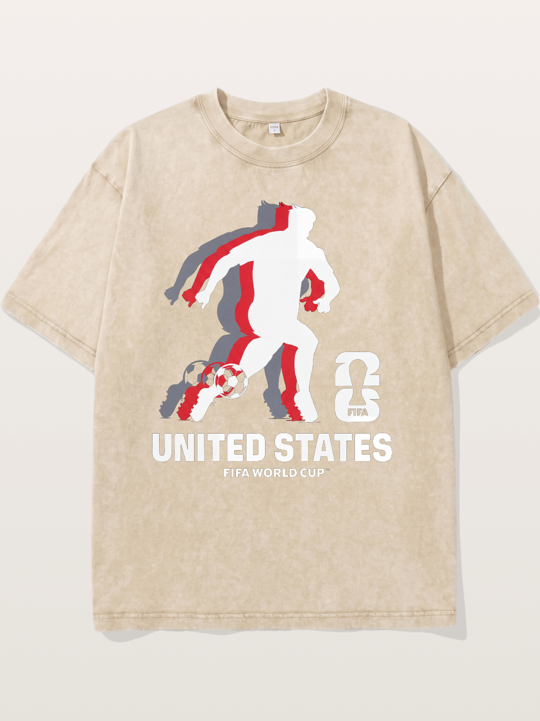 USA WC 2026 Soccer Player Silhouette Washed T-shirt