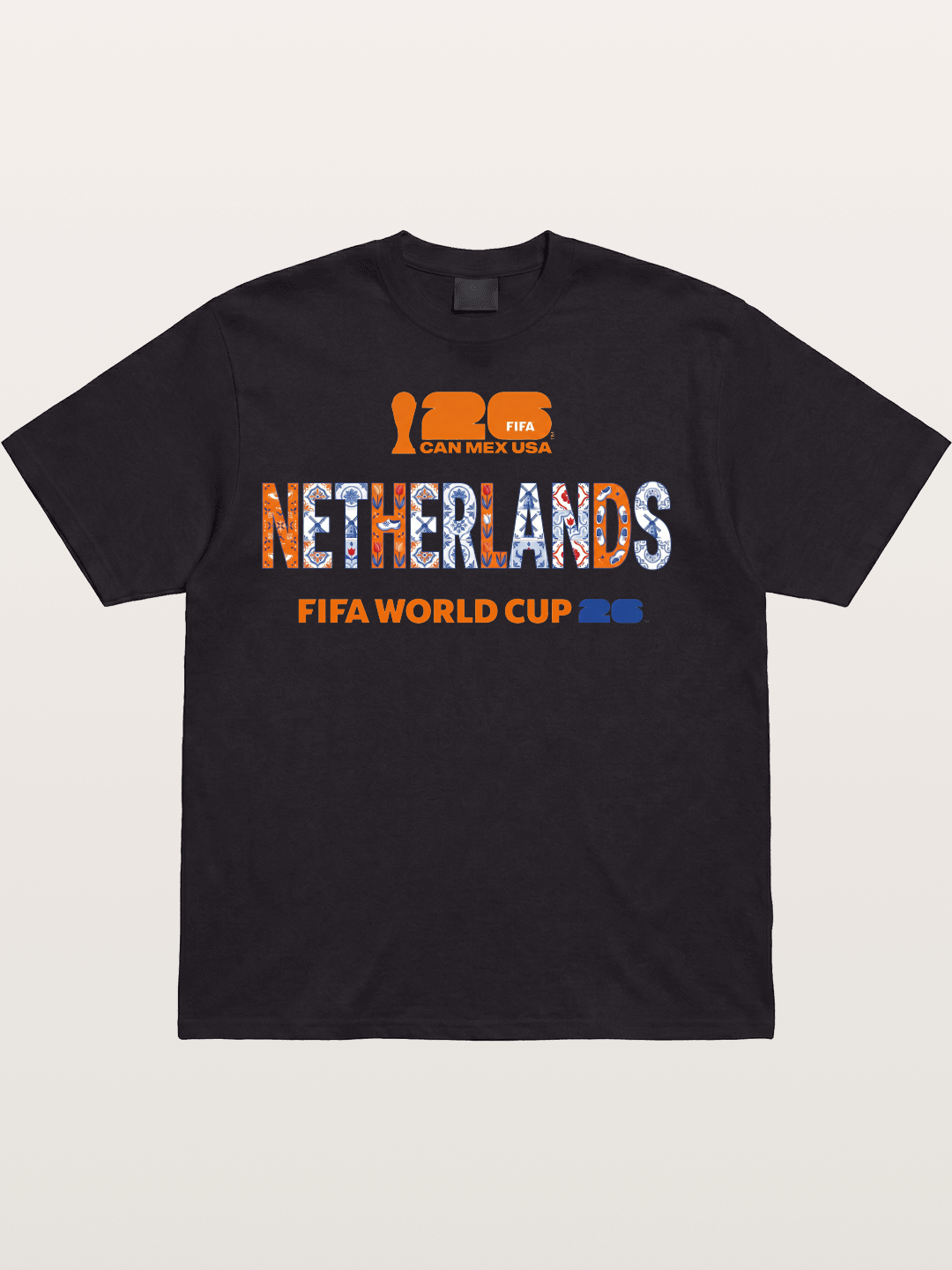 Netherlands 2026 Delft Blue Typo Cotton T-shirt